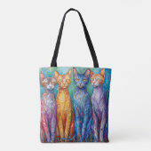 Tote Bag Chats colorés mignons (Dos)