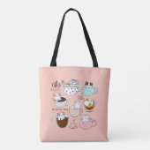 Tote Bag Chats dans des tasses à café (Dos)