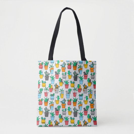 Tote Bag Chats dans les pots à fleurs (Devant)
