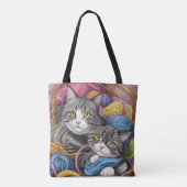 Tote Bag Chats dans un panier (Dos)