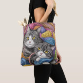 Tote Bag Chats dans un panier (De près)