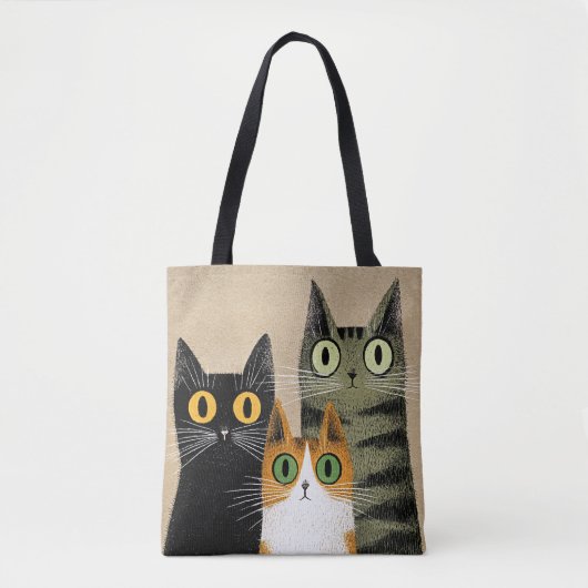 Tote Bag Chats de dessin animé mignons (Devant)
