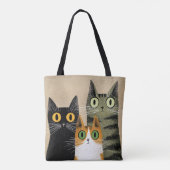 Tote Bag Chats de dessin animé mignons (Dos)