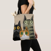 Tote Bag Chats de dessin animé mignons (De près)