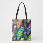Tote Bag Chats de dessin coloré (Devant)