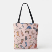 Tote Bag Chats de gribouillis motifs sans couture, illustra (Dos)