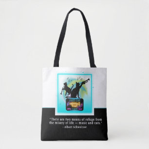 Tote Bag Chats de jazz Trumpet Schweitzer Quote Fourre-