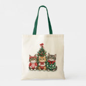 Tote Bag Chats de Noël mignons (Dos)