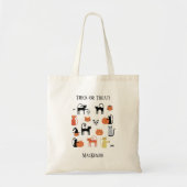 Tote Bag Chats d'Halloween Éffrayant Trick ou traitement pe (Devant)