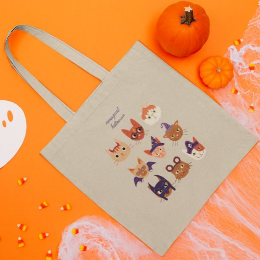 Tote Bag Chats D'Halloween Meowgical En Costumes