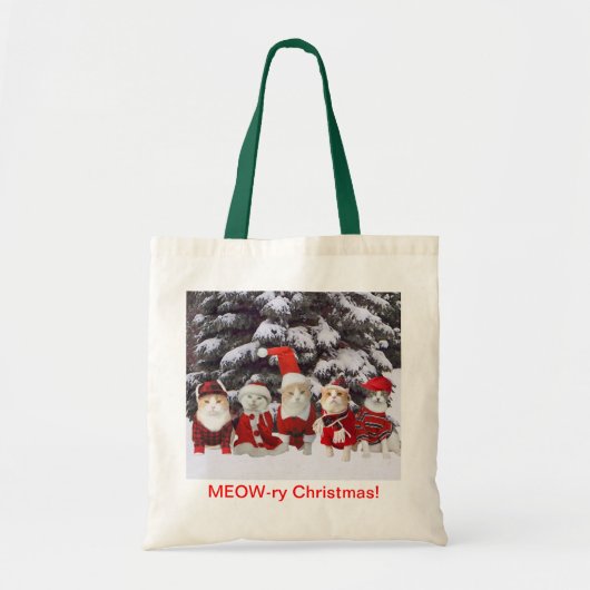Tote Bag Chats drôles de Noël (Devant)