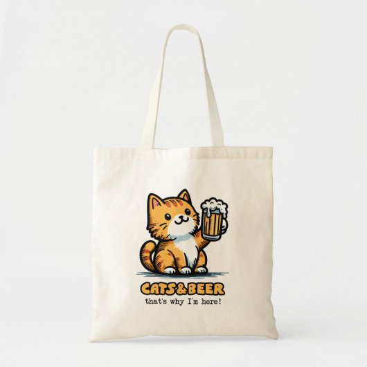 Tote Bag Chats et bière 2 (Devant)