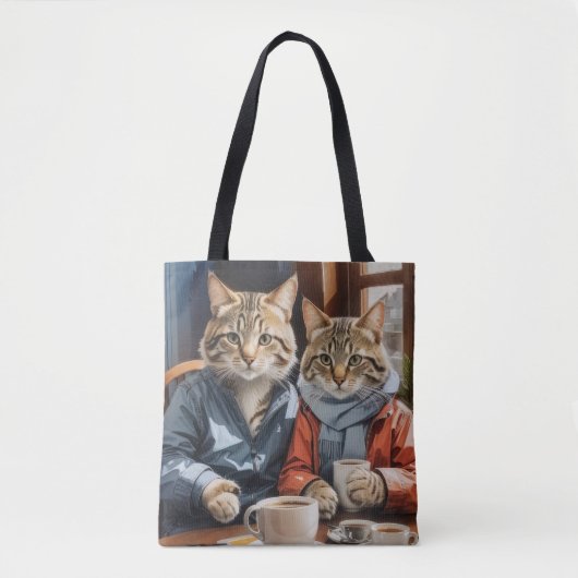 Tote Bag Chats et café (Devant)