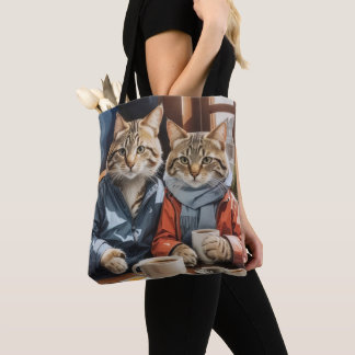 Tote Bag Chats et café