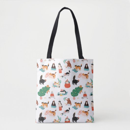 Tote Bag Chats et Motifs de Noël (Devant)