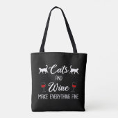 Tote Bag Chats et vin rendent tout fin (Dos)