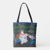 Tote Bag Chats jouant au Mahjong (Dos)
