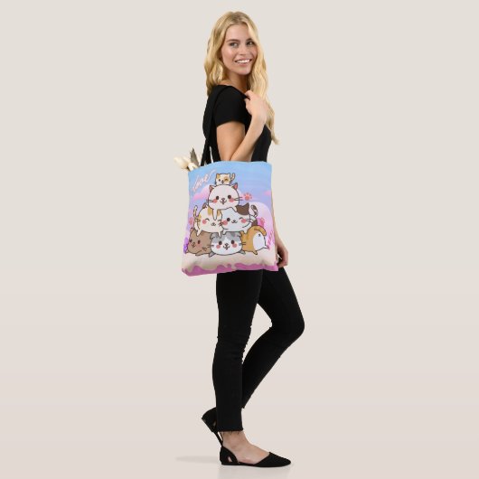 Tote Bag Chats mignons (Sur le modèle)