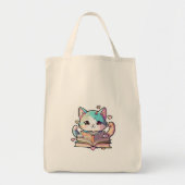 Tote Bag chats mignons Livres de design extraordinaire par (Devant)