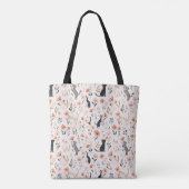 Tote Bag Chats mignons sentant les fleurs moderne (Dos)