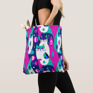 Tote Bag Chats modernes du milieu du siècle sur un Arrière