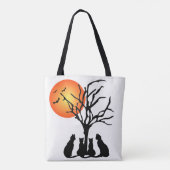 Tote Bag Chats noirs au clair de lune (Dos)