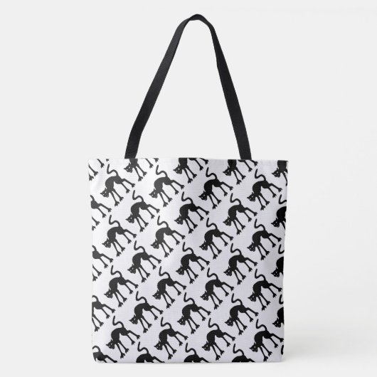 Tote Bag Chats noirs d'Halloween (Devant)
