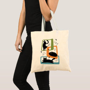 Tote Bag Chats noirs du milieu du siècle