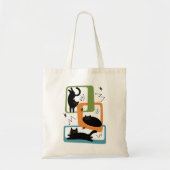 Tote Bag Chats noirs du milieu du siècle (Devant)