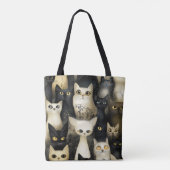 Tote Bag chats noirs et blancs (Dos)