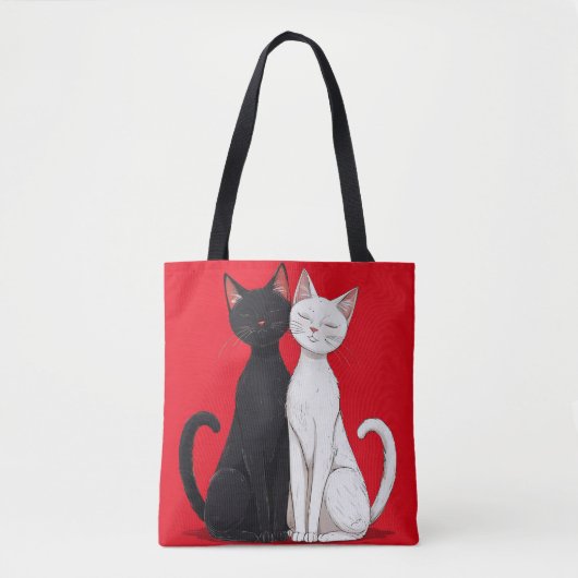 Tote Bag Chats noirs et blancs (Devant)