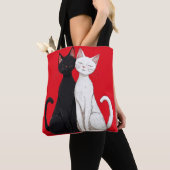 Tote Bag Chats noirs et blancs (De près)