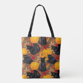Tote Bag Chats noirs et citrouilles 2 (Dos)