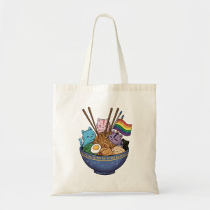 Tote Bag Chats Ramen Drapeau Arc-en-ciel Anime Mois de la f
