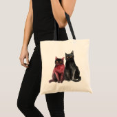 Tote Bag Chats Rouges Noirs (Devant (produit))