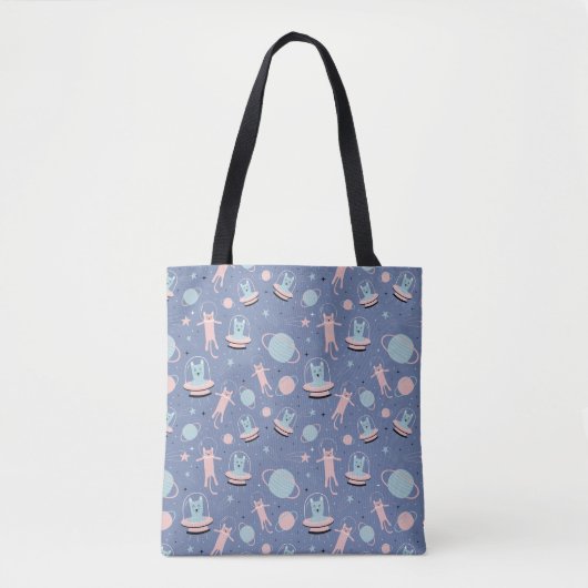 Tote Bag Chats spatiaux (Devant)