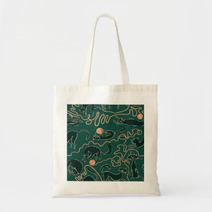 Tote Bag Chats Vintages : Doodle Motif transparent