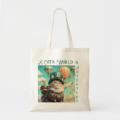 Tote Bag Chats World Adventure Steampunk Hot Air Balloon (Devant)