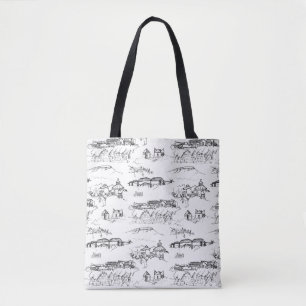 Tote Bag Chattanooga Toile noir et blanc