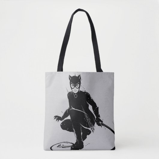 Tote Bag Chatte Encre Brosse Pose (Devant)