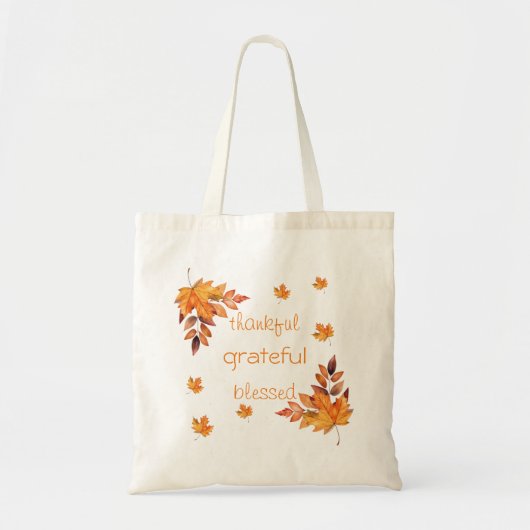 Tote Bag Chaud automne Feuilles de automne Merci reconnaiss (Devant)