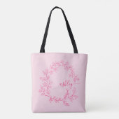 Tote Bag Chaud rose moderne Script Girl Monogramme Nom (Dos)