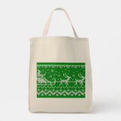 Tote Bag Chaudron moche Le Père Noël traîne et rennes (Dos)