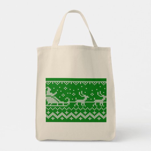 Tote Bag Chaudron moche Le Père Noël traîne et rennes (Dos)