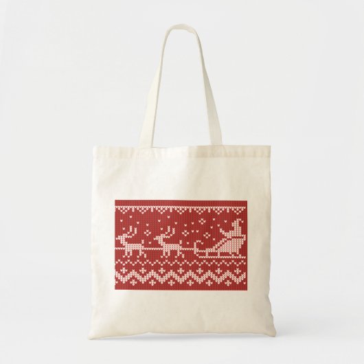 Tote Bag Chaudron moche Le Père Noël traîne et rennes (Devant)