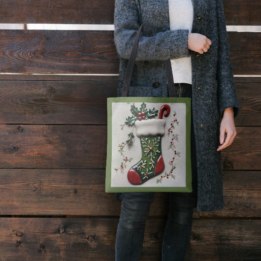 Tote Bag Chaussette de Noël