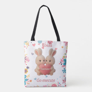 Tote Bag Chaussette de Noël Lapin – Charme de vacances pers