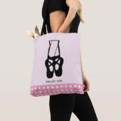 Tote Bag Chaussons De Ballet Noir En Pointe Fille Ballet (De près)