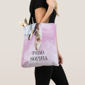 Tote Bag Chaussons de ballet Personnels Prima Pointe Rose (De près)