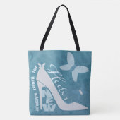 Tote Bag Chaussure Bleu Ardoise Et Papillon (Devant)